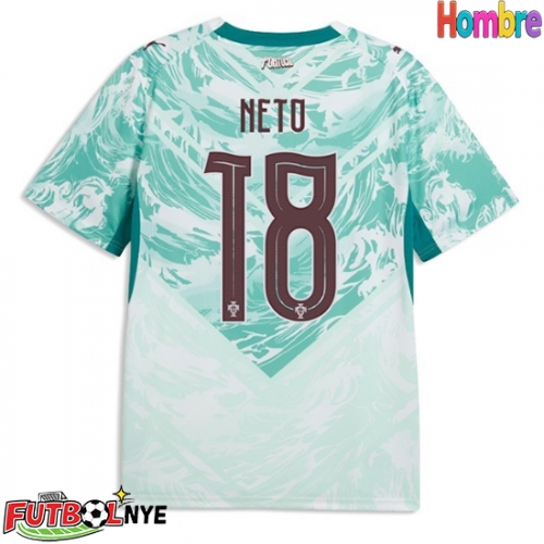 Camiseta Portugal Pedro Neto #18 Visitante Equipación Mundial 2026 manga corta